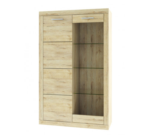 Шкаф-витрина для посуды Оскар 1V1D (дуб санремо)