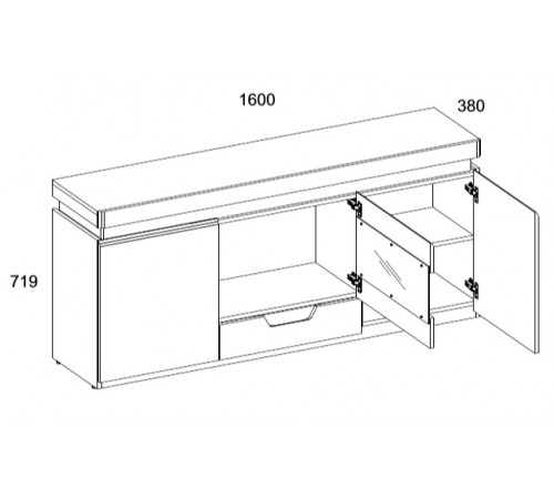 Тумба под ТВ Torino 1V2D1S