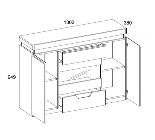 Тумба Torino 1V2D2S