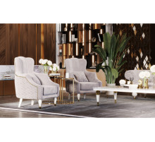 Кресло Прадо (велюр серо-бежевый)