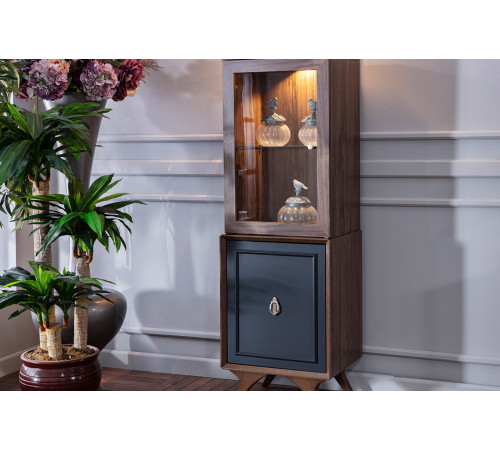 Одностворчатый шкаф витрина для посуды в гостиную Алегро ALEG-12