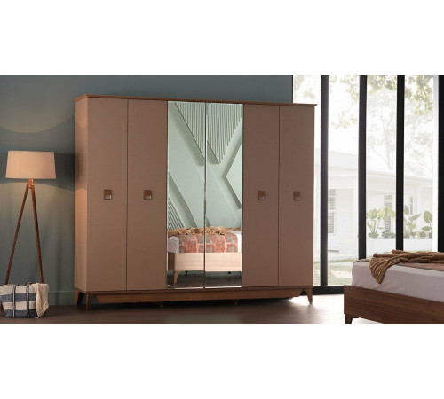 Шкаф платяной 6-и дверный Алвис (ALVIS) ALVIS-34