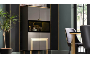 Двустворчатый шкаф витрина для посуды Карлино (Carlino) CARL-13