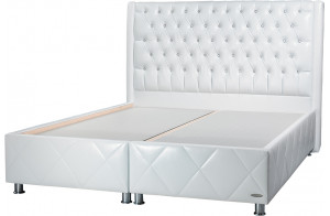 Двуспальная кровать с подъемным механизмом и мягким изголовьем Флора FLORA в кожзаме D0195