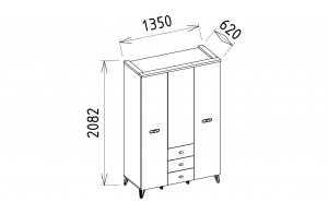 Трехдверный шкаф Менти (Menty) MENTY-21