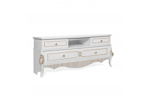 Тумба под тв гостиную Стелла (белый золото)