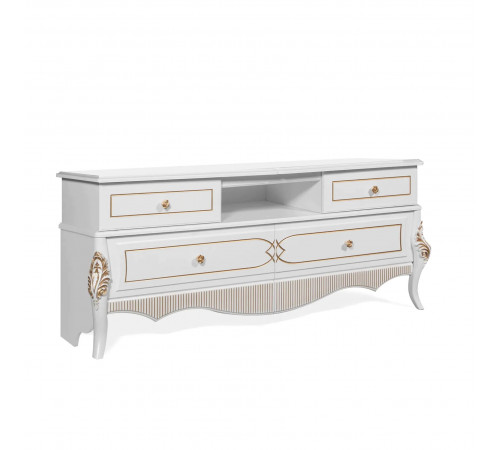 Тумба под тв гостиную Стелла (белый золото)