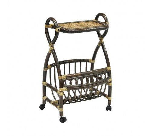 Столик с подставкой для газет Classic Rattan 17/17 из ротанга на колесиках