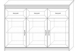 Большой комод Неаполь Ясень анкор светлый (патина "серебро")