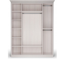 Шкаф 4-х дверный зеркальный Неаполь Ясень анкор светлый (патина "серебро")