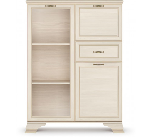 Шкаф низкий "тумба-витрина" Сиена (Бодега Белый)