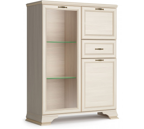 Шкаф низкий "тумба-витрина" Сиена (Бодега Белый)