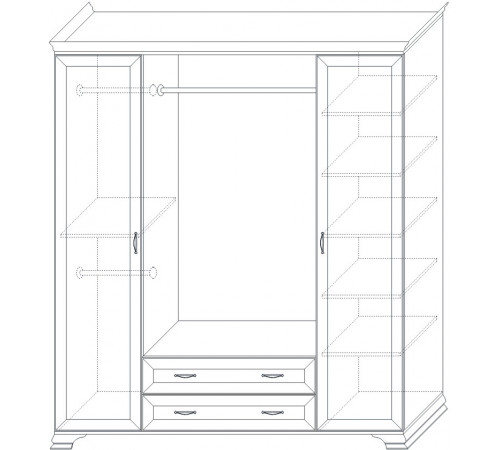 Шкаф Сиена 4-х дверных (Бодега Белый)