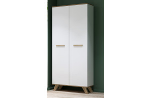Шкаф для одежды 800 Вега Скандинавия (глянец, белый + дуб каньон)