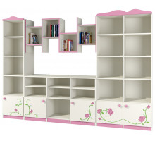 Модульная детская стенка для книг и игрушек с полками и ящиками Розалия