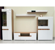 Модульная мебель для гостиной Леонардо белый глянец композиция 1