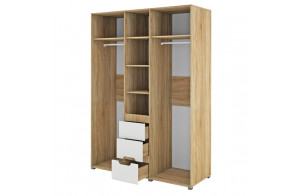 Трехстворчатый шкаф для одежды и белья с зеркалом в спальню Леонардо МН-026-08