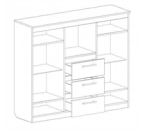 Широкий комод с баром для гостиной Элана 