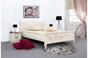 Кровать Людмила-17 ясень жемчужный с патиной