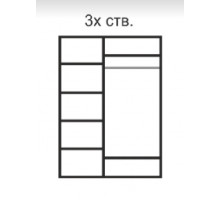 Трехстворчатый шкаф для одежды с зеркалом Rimini РМШ1/3(слоновая кость)