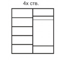 Четырехстворчатый шкаф для одежды Rimini РМШ2/4 (слоновая кость)