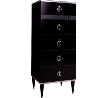 Комод узкий для белья с планкой Rimini Solo РМКМ-2 (s) (черный)