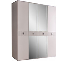 Четырехстворчатый шкаф для одежды с зеркалом Rimini Solo РМШ1/4 (s) (слоновая кость)