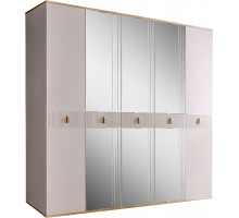 Пятистворчатый шкаф для одежды с зеркалом Rimini Solo РМШ1/5 (s) (слоновая кость)