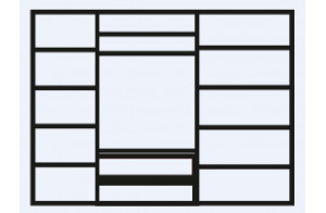 Пятистворчатый шкаф для одежды с зеркалом Венеция ВНШ1/51 (дуб седан)