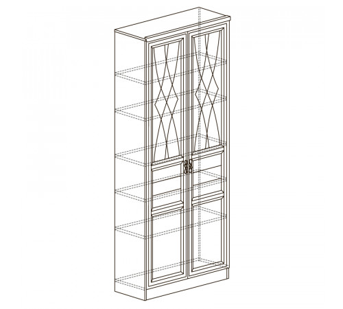 Шкаф витрина в гостиную Лира 39 темный