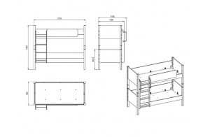 Кровать детская Мавенна (Mavenna), 2-х ярусная MAVN-41
