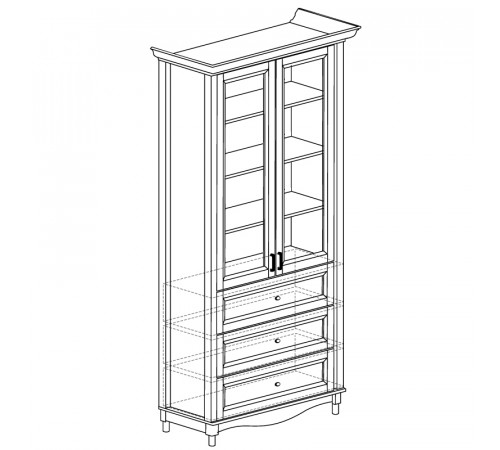 Шкаф витрина комбинированный Прованс 402